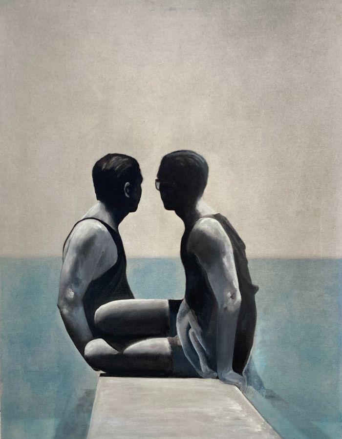 Couple on a diving board after Hoyningen
