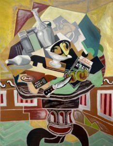Knife, Phone and Fruit Braque & Morandi still life