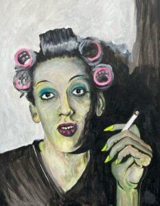 Cigarette and curlers: 50cm x 70cm
