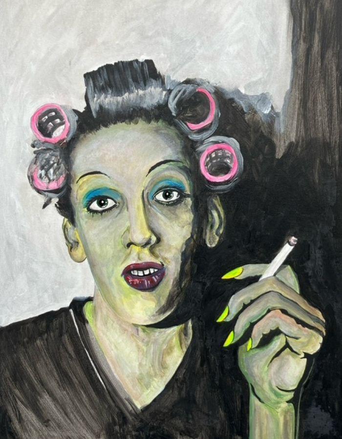 Cigarette and curlers: 50cm x 70cm