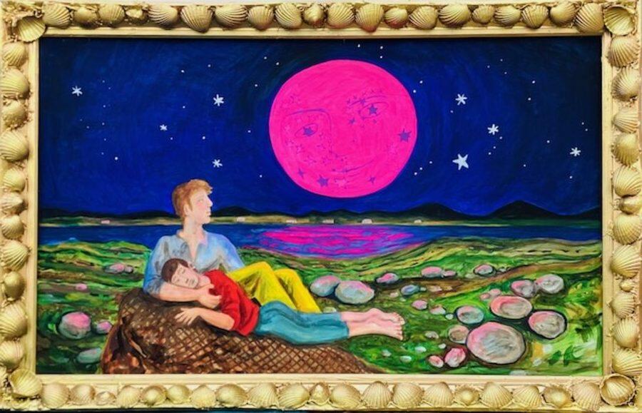 PINK MOON LOVERS 69 X 109 OIL ON CANVAS