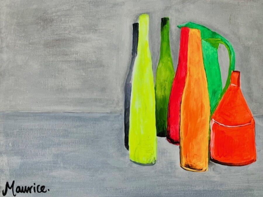ORANGE BOTTLE 50 X 40 OIL ON CANVAS